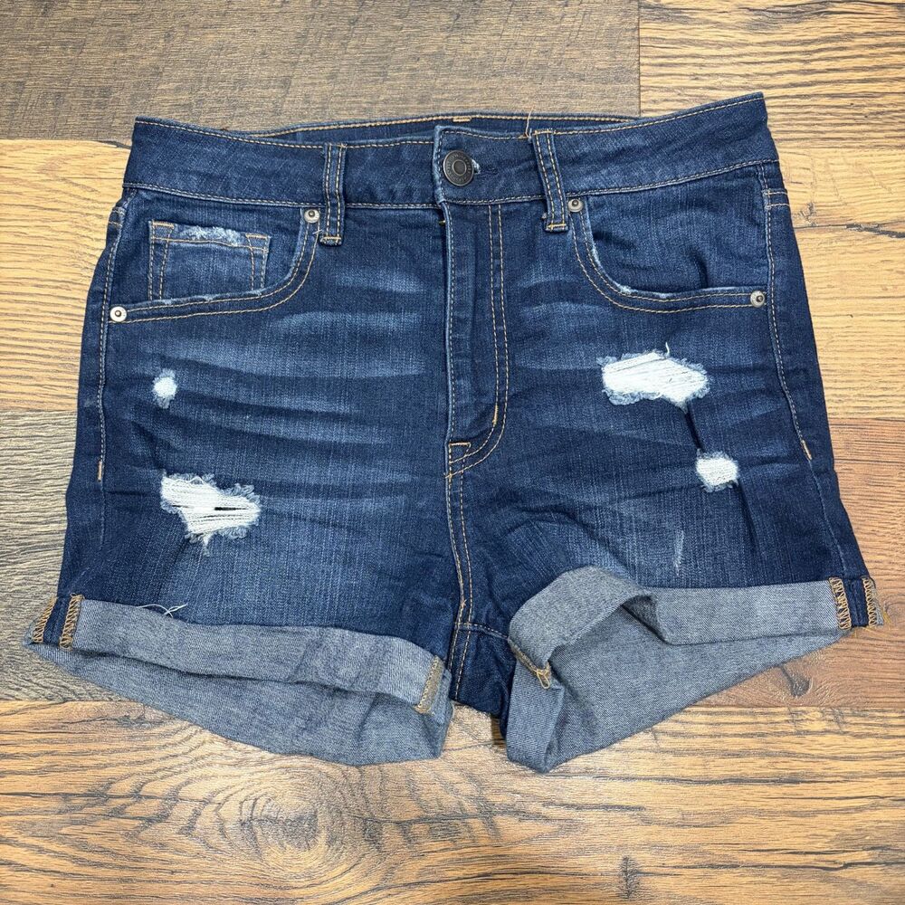 Aeropostale Super High Rise Midi Denim Shorts